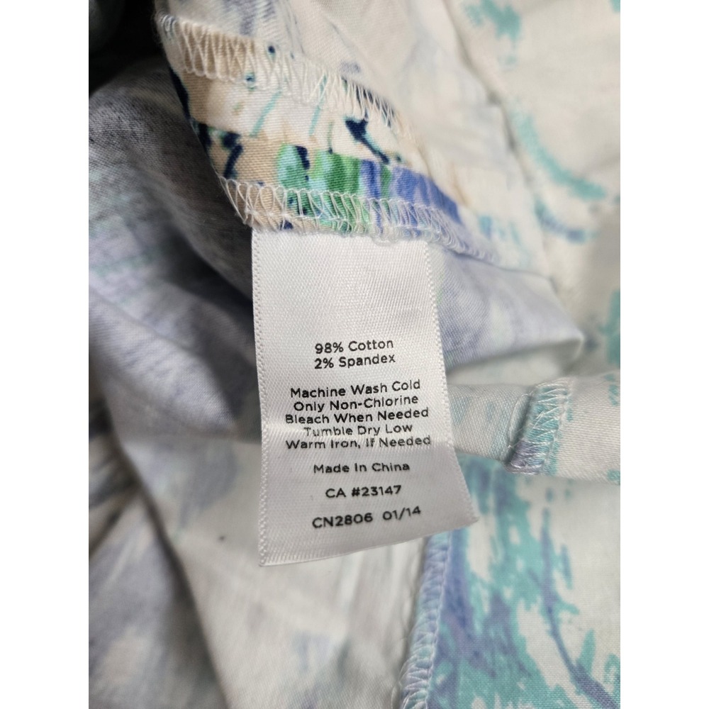 Talbots Women's 6 Blue Green Watercolor Venice Boats City A-Line Pleated Skirt - Picture 7 of 12